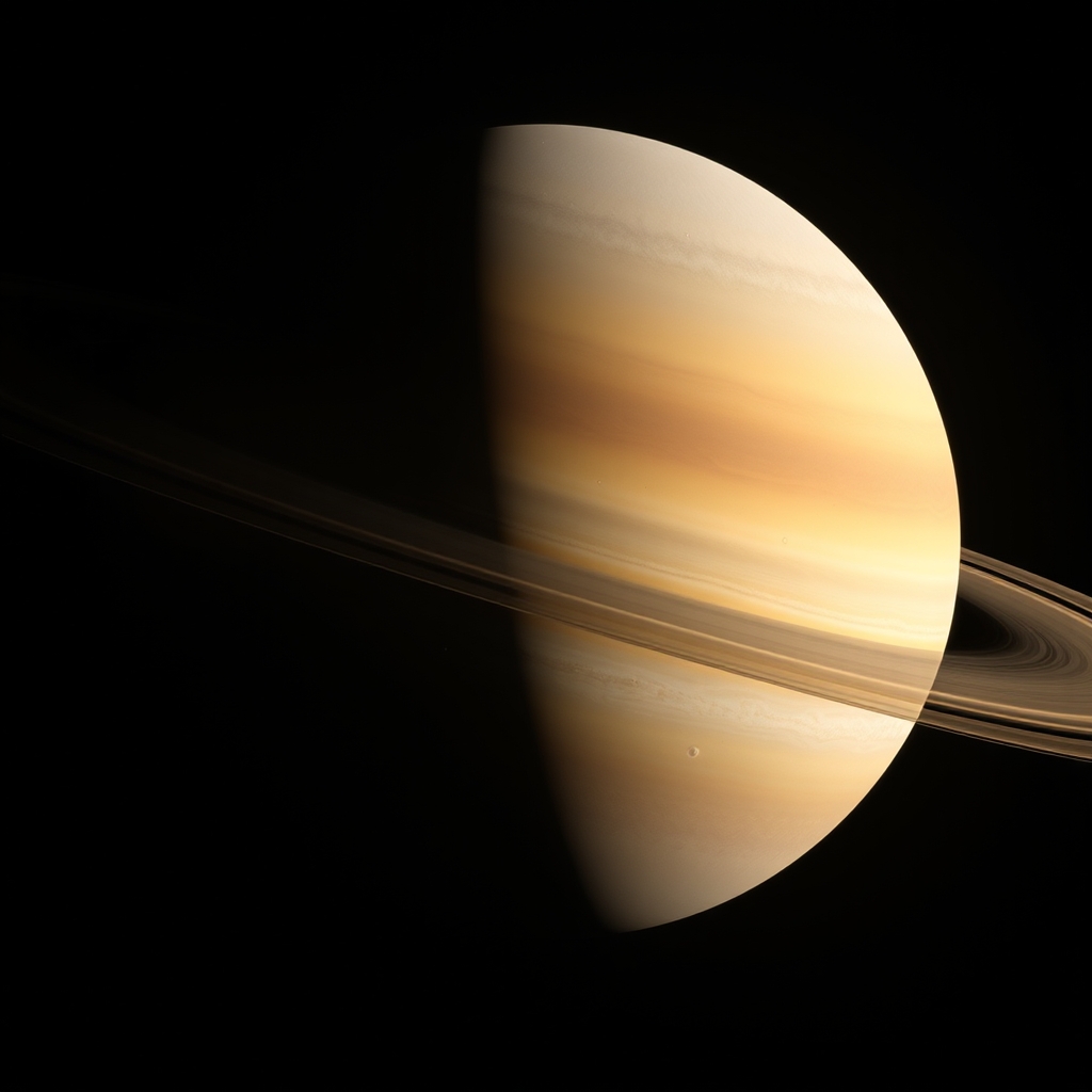 Hubble Descobre Decágono Gigante no Polo Sul de Saturno