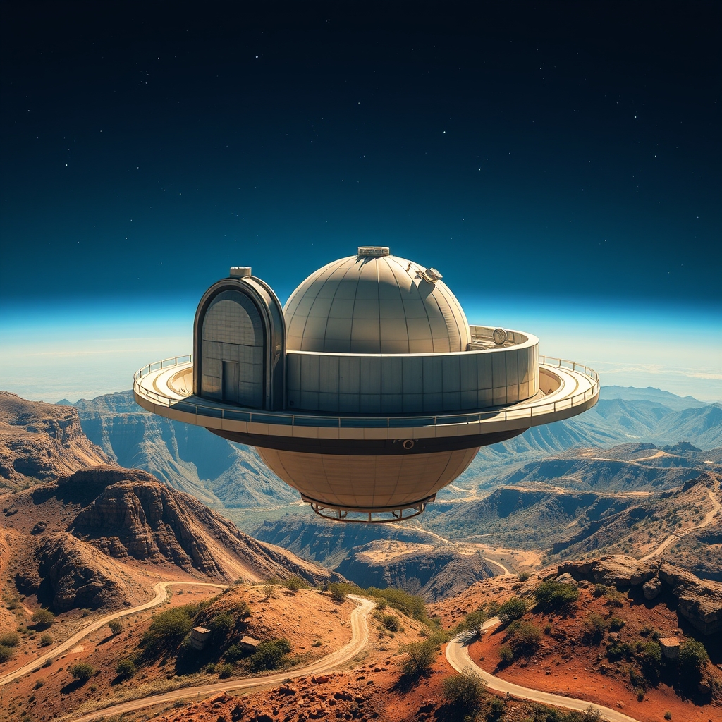 Ilustração tridimensional do observatório espacial Roman em órbita com painéis solares virados para o espaço profundo