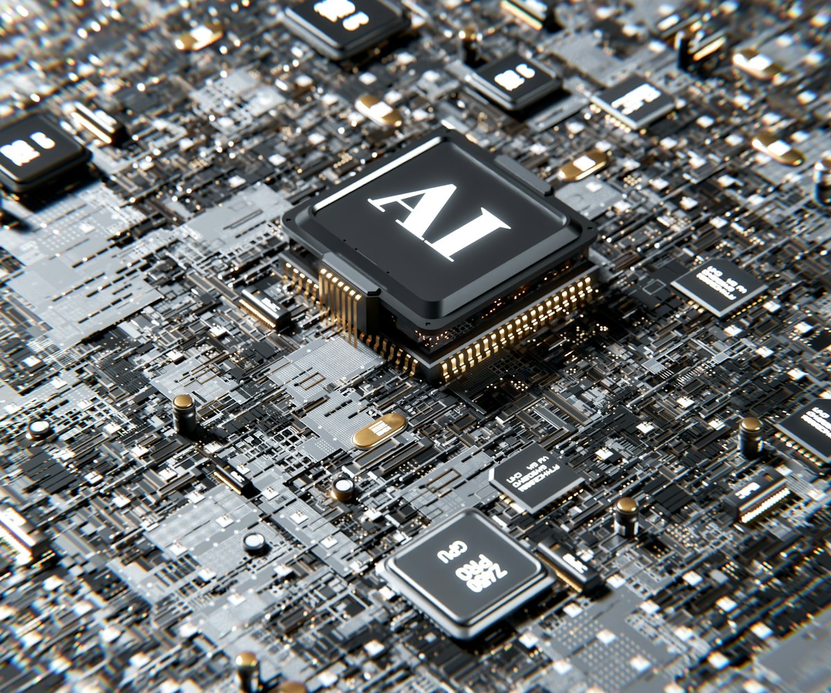 Chip de Inteligência Artificial em placa de circuito